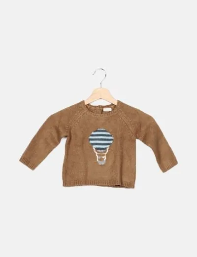 Brown balloon sleeve jersey Gocco.