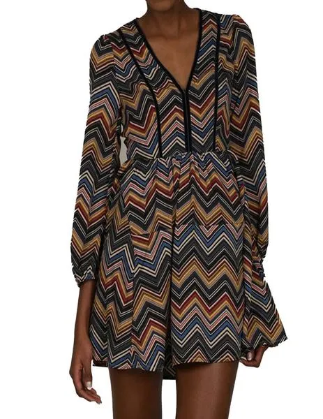 multicolor zigzag dress
