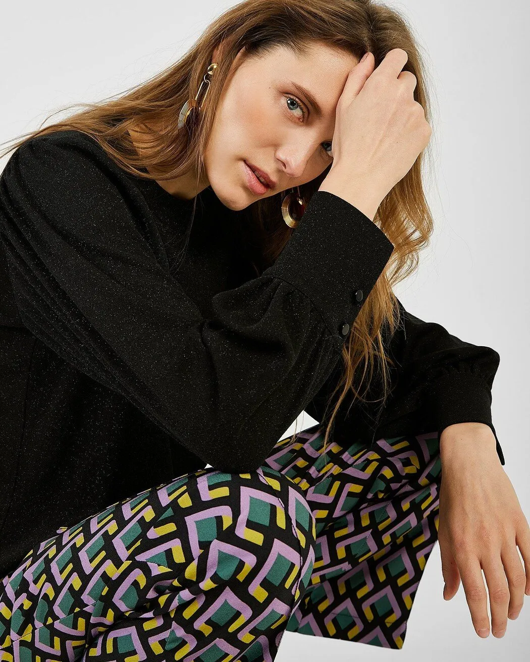 Puffy Sleeve Jersey Tops