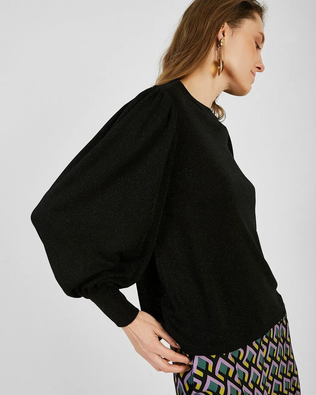Puffy Sleeve Jersey Tops