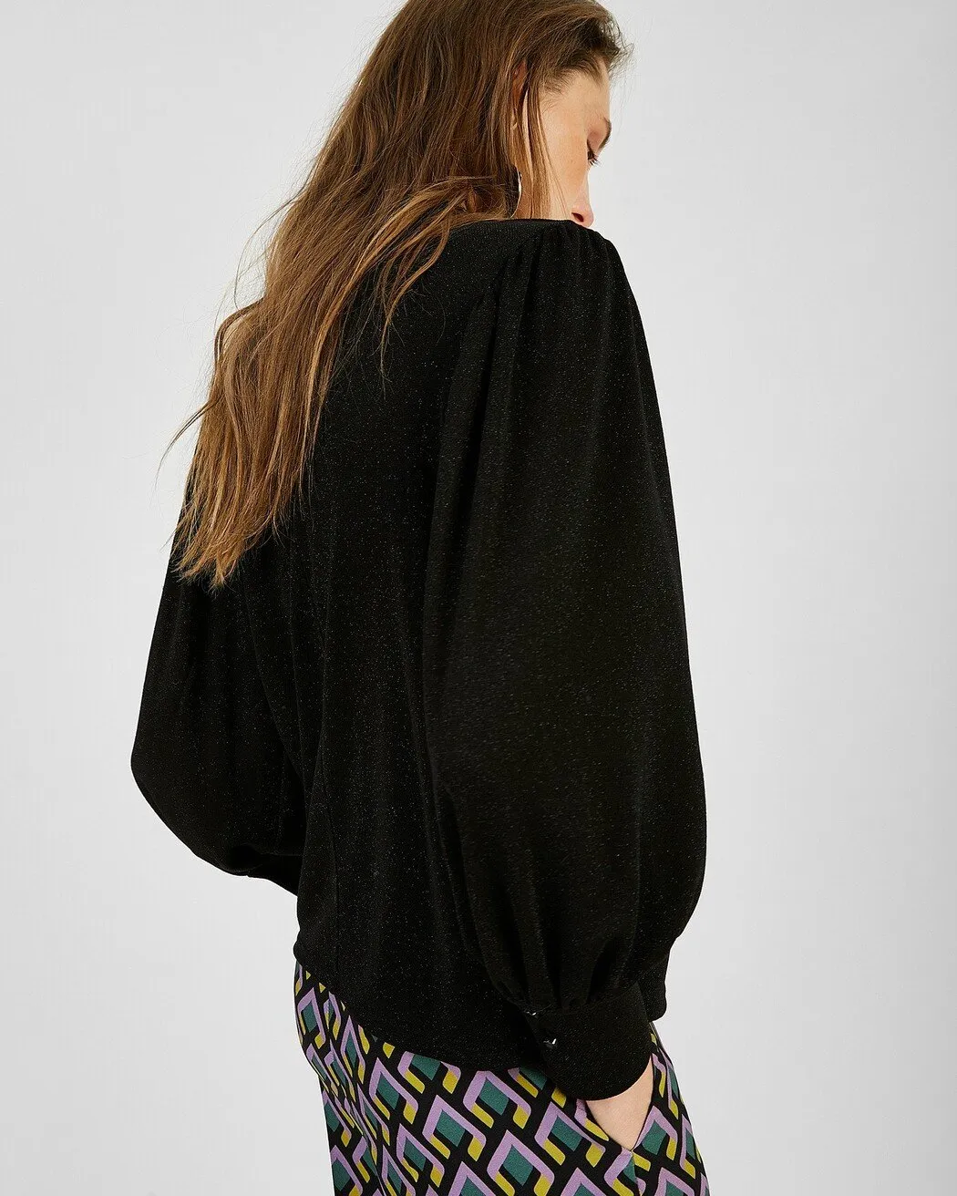Puffy Sleeve Jersey Tops